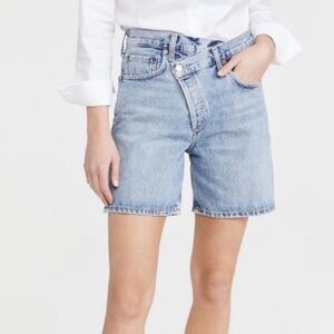 Agolde Criss Cross Over Jean Shorts